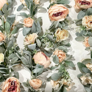 Lamb’s Ear Garland with Blush Flowers