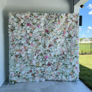 blush pink flower wall 8’x8′